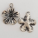 Blume Metall Charm Nr. 092 Silber