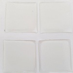 4 selbstklebende Cabochons aus Harz, 25 x 25 mm, transparent