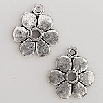 Metall Blumen Charm Nr. 115 Silber