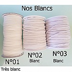 Gummiband Flachmaske 5 mm Weiß X 20 Meter Nr. 03