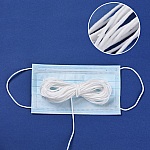 1 Meter Elastische Maskenmaske Polyester rund 2.3 mm Weiß