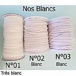 10 Meter elastisches Band flach weiß 5 mm Nr. 03