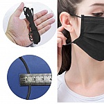 10 Meter Elastische Maskenmaske Polyester rund 2.5 mm Schwarz