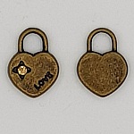 Herz Charms Nr. 14 B und Strass