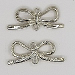 Charm Schleife Nr. 16 Charm Schleife Fliege Band Metall silber