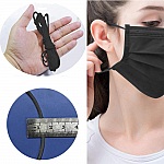 Elastisches Maskenband Polyester rund 2.5 mm Schwarz