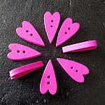 Knopf aus Holz Herz violett Nr. 02-07
