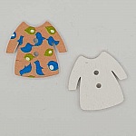 Holzknöpfe Kleid beige Nr. 02-02