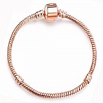 Europäisches Clip-Armband 19cm Glatte Verschlüsse Gold Rosé