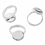1 support bague plateau de 12 mm Argent N°10