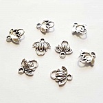 Metall Blumen Charm Nr. 120 x 10 Stück Silber