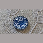 runder Glas-Cabochon 12mm Blume blau 028 