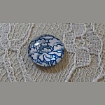 runder Glas-Cabochon 12mm Blume blau 021 