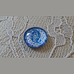 runder Glas-Cabochon 12mm Blume blau 018 