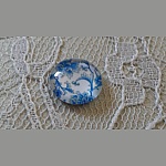 runder Glas-Cabochon 12mm blaue Blume 012 