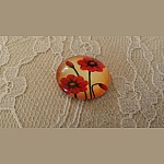 runder Glas-Cabochon 20mm Blume 01-049 