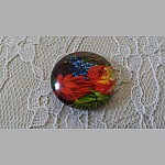 runder Glas-Cabochon 20mm Blume 01-031 