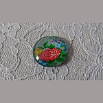 runder Glas-Cabochon 20mm Blume 01-005 