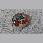 runder Glas-Cabochon 25mm Blume 01-026 