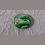 runder Glas-Cabochon 25mm Blume 01-008 