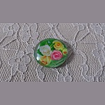runder Glas-Cabochon 25mm Blume 01-007 