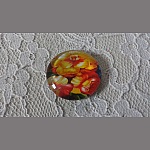 runder Glas-Cabochon 25mm Blume 01-004 