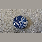 runder Glas-Cabochon 25mm Blume 042 