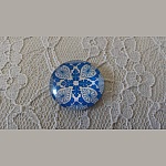 runder Glas-Cabochon 25mm Blume 034 