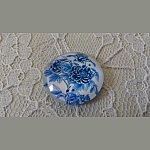 runder Glas-Cabochon 25mm Blume 024 