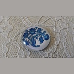 runder Glas-Cabochon 25mm Blume 022 