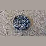 runder Glas-Cabochon 25mm Blume 015 