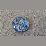 runder Glas-Cabochon 25mm Blume 014 