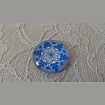 runder Glas-Cabochon 25mm Blume 005 