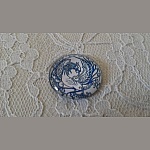 runder Glas-Cabochon 25mm Blume 003 