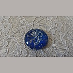runder Glas-Cabochon 25mm Blume 002 