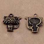Lot von 5 Katzen Charms aus bronzefarbenem Metall-Nr. 01 Katzenanhänger 