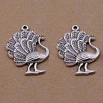 Silbermetallic Pfau Charm-01 Pfau Anhänger 