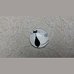 runder Glas-Cabochon 20mm Katze 013 