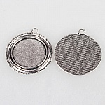 2 supports cabochons de 25mm argent, pendentifs cabochons 19AS 