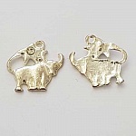 Sternzeichen Charm Stier Silbermetallic N°04 mit Strasssteinen