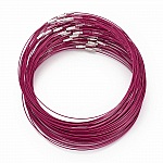1 Halskette mit Halsband aus steifem Draht violett rot Schraubverschluss Nr. 01