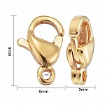 1 Verschluss Edelstahl vergoldet 24K Karabinerhaken 9 x 6 mm Vergoldet