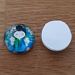 cabochon rond en verre 20mm divers 012