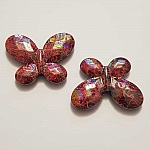 Breloque papillon N°36 Rouge 34 x 44 mm