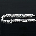 Perle triangle charms alphabet N°02 lettre N métal argenté 8x9 mm