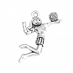 10 Breloques sport volley-ball argent N°01