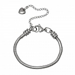 Bracelet Acier Inoxydable N°05-02 Argent Fermoir Mousqueton 18 cm