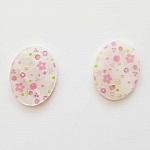 Entre deux fantaisie Ovale à fleurs 20x14 mm N°01