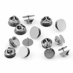 Support Boucle d'oreille puce ronde 12 mm en acier inoxydable N°02