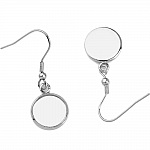 Supports cabochons boucle d'oreille 25 mm N°06 Argent